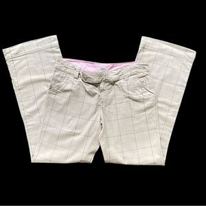 SO cream, pink and brown plaid mid rise straight leg pants, light cargo style 13